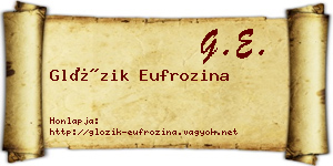 Glózik Eufrozina névjegykártya